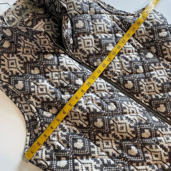 Coldwater Creek Fair Isle Quilted Zip Vest Women's Size 1X Gray Full Zip Jacket - Picture 6 of 7